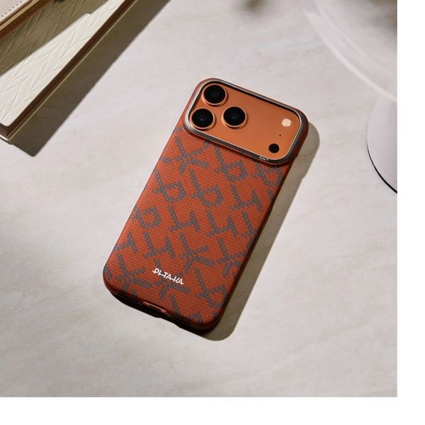 Чехол Pitaka Edge Case для iPhone 17 Pro Max, Оранжевый монограм | Monogram Gold/Orange