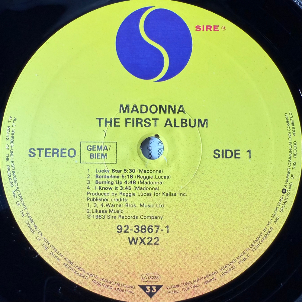 Madonna- The First Album (Германия 1985г.)