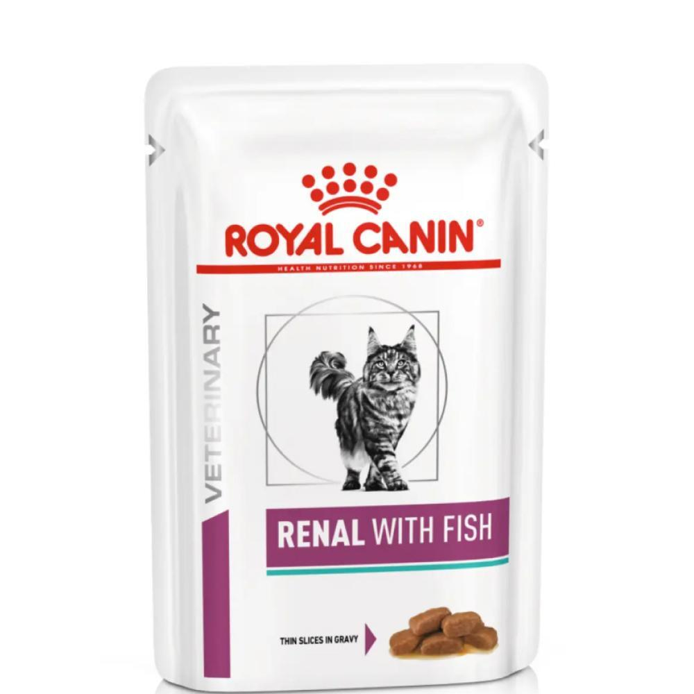 Корм для кошек с проблемами почек, кусочки в соусе с Рыбой Royal Canin RENAL