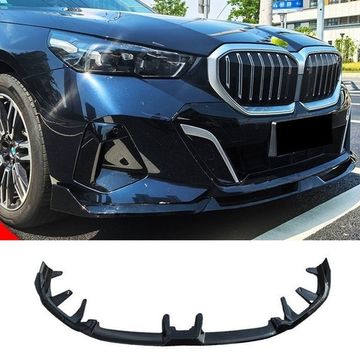 Сплиттер переднего бампера BMW 5-series G60 G68 i5 M sport 2024+ (тип 2) чёрный глянец