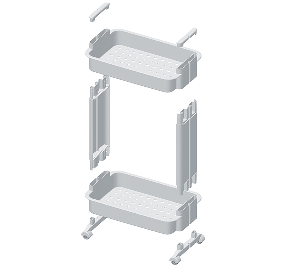 Стойка на колесах широкая (2 секции) М2732, белый