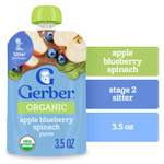 Gerber, органическое пюре, 2nd Foods®, яблоко, голубика и шпинат, 99 г (3,5 унции)