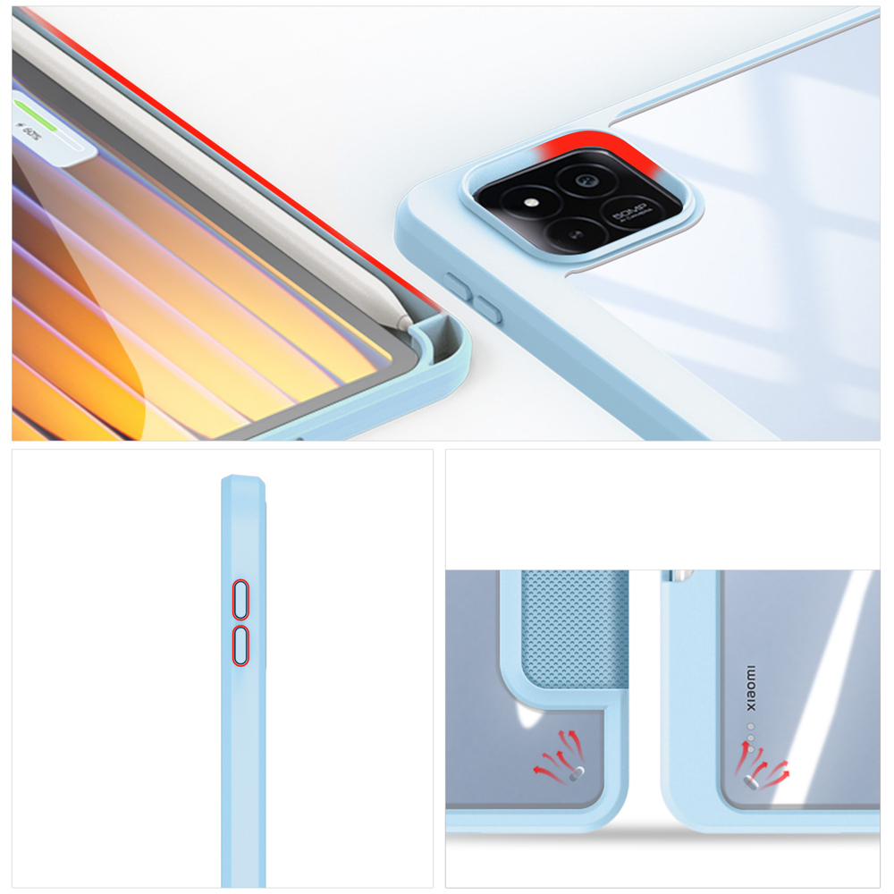 Чехол книжка синего цвета для Xiaomi Pad 8, 8 Pro и Pad 7, 7 Pro, серия Toby Series Case от Dux Ducis