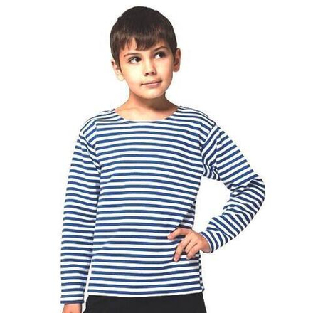 Тельняшка с длинным рукавом детская синяя