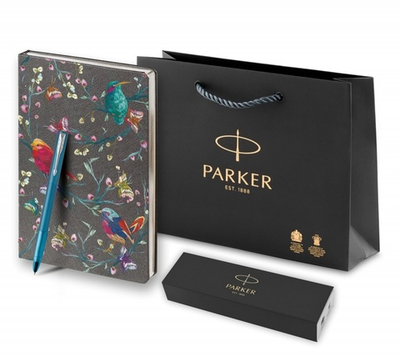 Подарочный набор: Ручка-роллер Parker Vector XL Teal CT и Ежедневник недатированный, серый