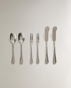 ZARA HOME НАБОР СТОЛОВЫХ ПРИБОРОВ ИЗ НЕРЖАВЕЮЩЕЙ СТАЛИ (6 ШТ.), СТАЛЬНОЙ СЕРЫЙ
