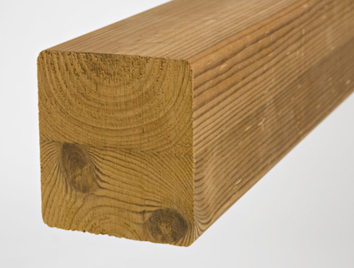 Брус клееный двух-ламельный из термососны 80х80 сорт АВ