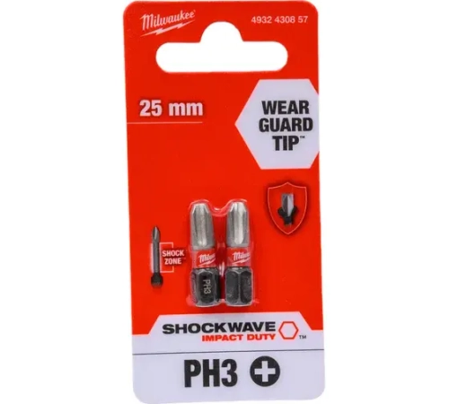Насадка Milwaukee SHOCKWAVE PH3 25мм (2шт)