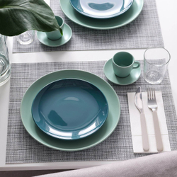 IKEA FÄRGKLAR  (ИКЕА ФÄРГКЛАР)  -  Тарелка, глянцевая темно-бирюзовая, 20 см