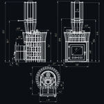 Печь для бани Авангард ЗК 25 (М) Ураган в сетке Тюльпан