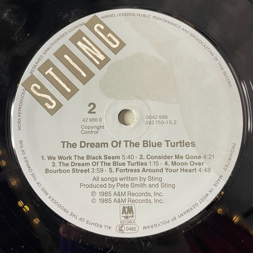 Винтажная виниловая пластинка LP Sting The Dream Of The Blue Turtles (Germany 1985) Russians