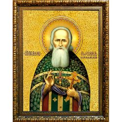 Иоанн Кормянский, праведный пресвитер. Икона на холсте.