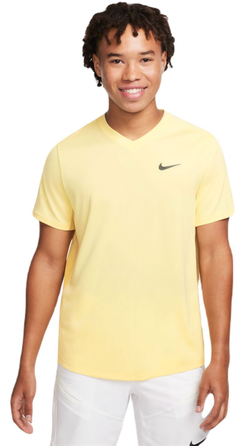 Мужская теннисная футболка Nike Court Dri-Fit Victory - soft yellow/topaz gold/black