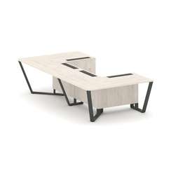 Steel Meet Стол переговорный П-образный KDK-PR.B.SP-07P Денвер Светлый/Металл Антрацит 1600*3200*750