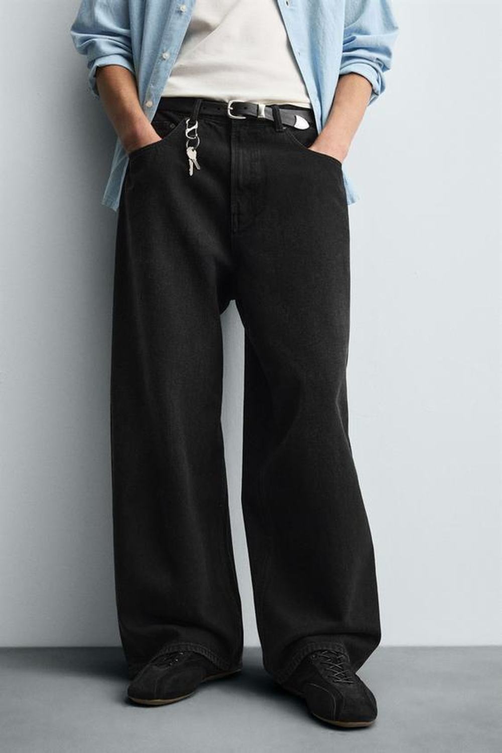 ZARA ДЖИНСЫ BAGGY FIT, УГОЛЬНЫЙ