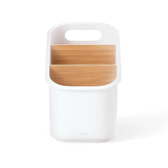 Органайзер для столовых приборов bellwood, белый/натуральное дерево