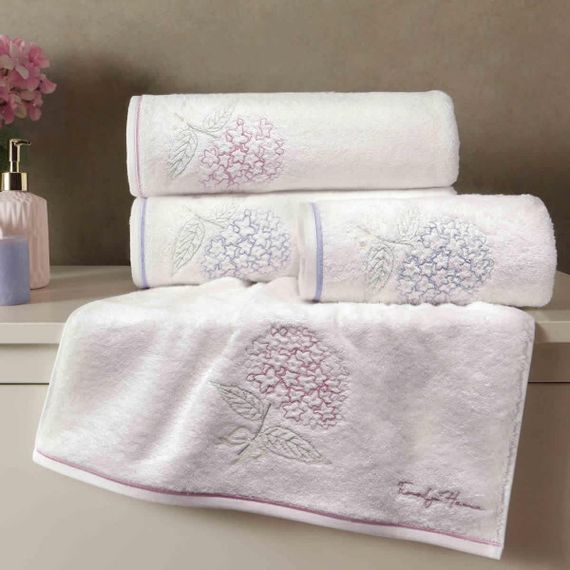 Набор полотенец Ortanca лиловый 2 предмета TIVOLYO HOME Турция