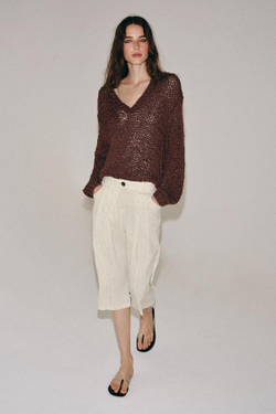 ZARA ШОРТЫ В ПОЛОСКУ С ЗАЩИПАМИ — ZW COLLECTION, ПОЛОСКИ