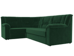 Диван угловой Карелия левый угол, Зеленый, Велюр, 113343L