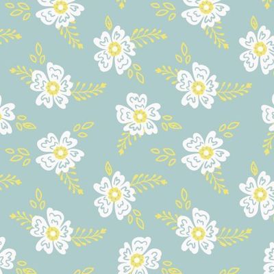 Весенние цветы на мятном фоне