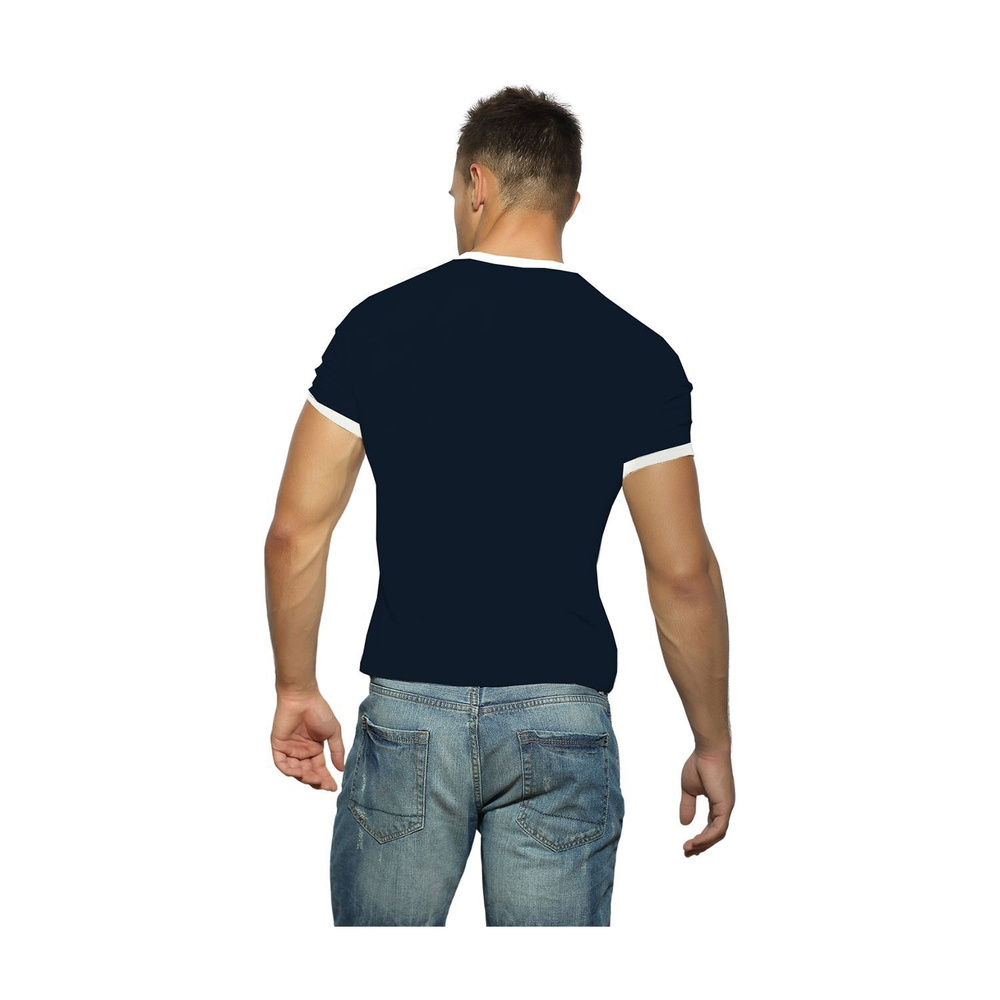 Черная футболка с контрастным принтом (Размер: XL) (Цвет: черный)