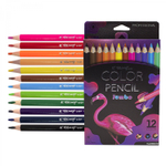 Карандаши цветные утолщенные Yalong 12 цв., "Неоновые животные JUMBO" деревянные, трехгранные, заточенные, грифель 4.0, картон. уп., европодвес