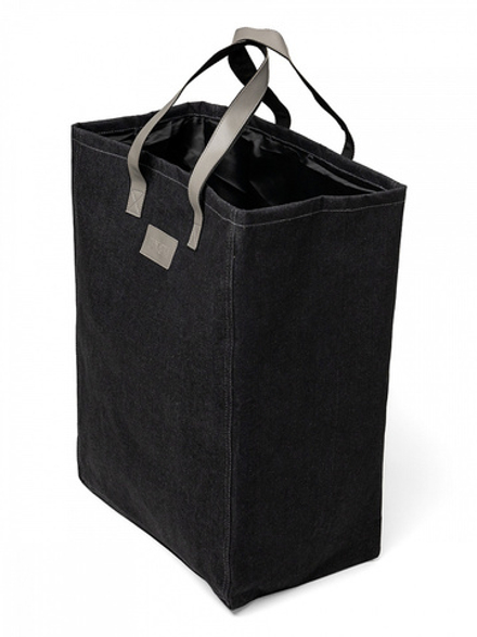 Корзина для белья DeNASTIA Джинсовая коллекция, 53x40x25, черный