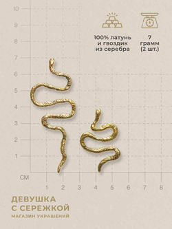 Сережки ассиметричные «Змеи»