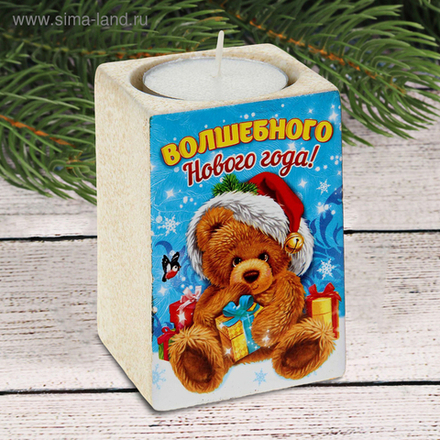 Подсвечник со свечой "Волшебного Нового года"
