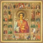 Икона "Пантелеймон Целитель", рама 28х28, в коробке