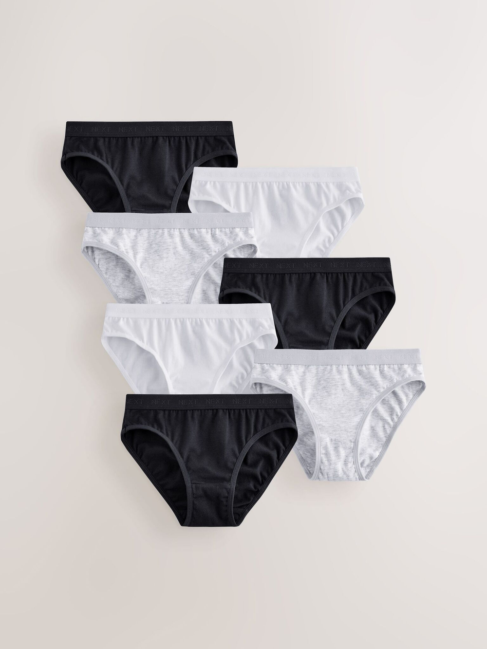 Трусы для девочки Next AB5-758, 7 шт., Белый, Черный