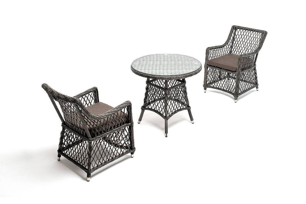 "Эспрессо-80 L" обеденная группа плетеная, цвет графит