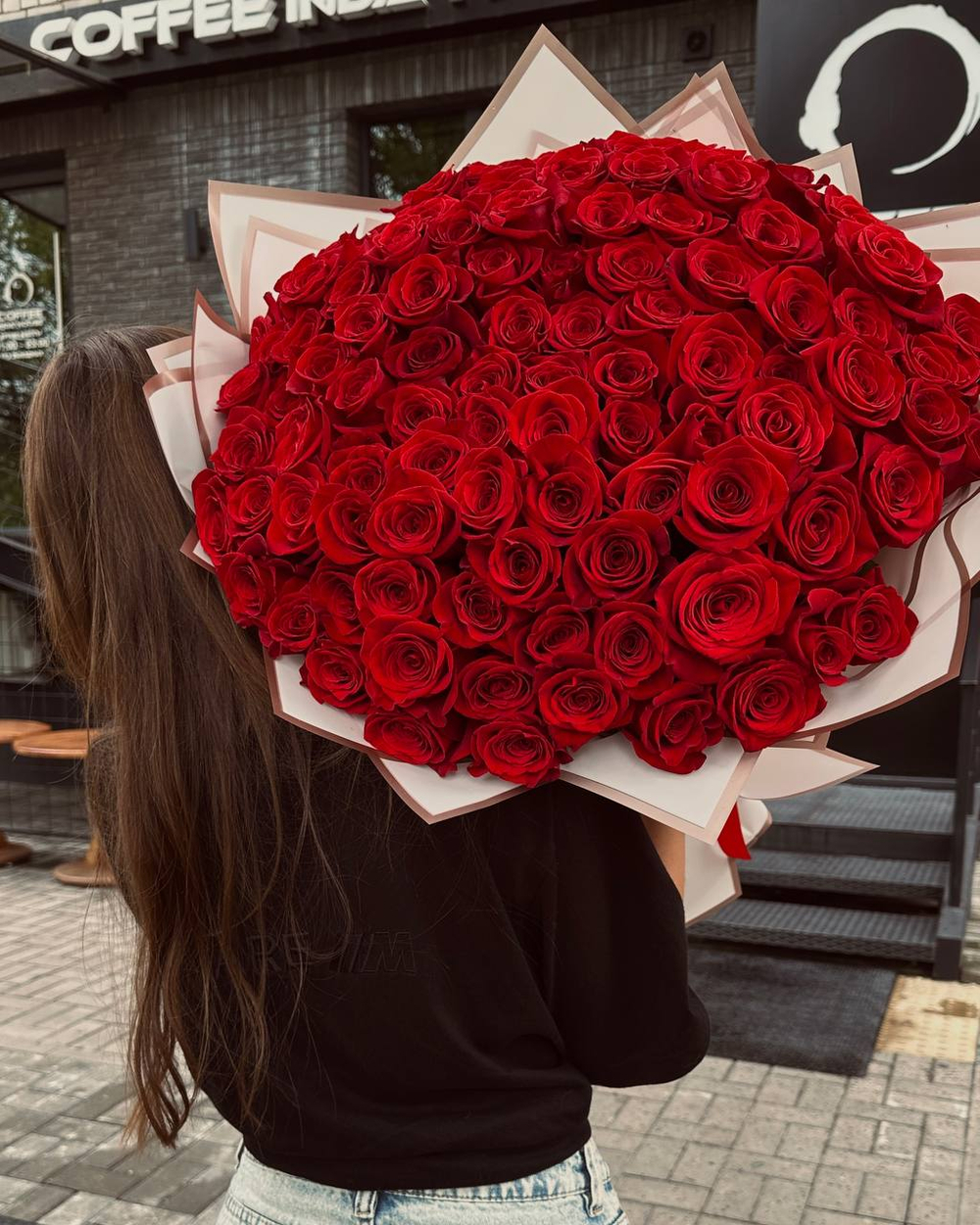 101 красная роза