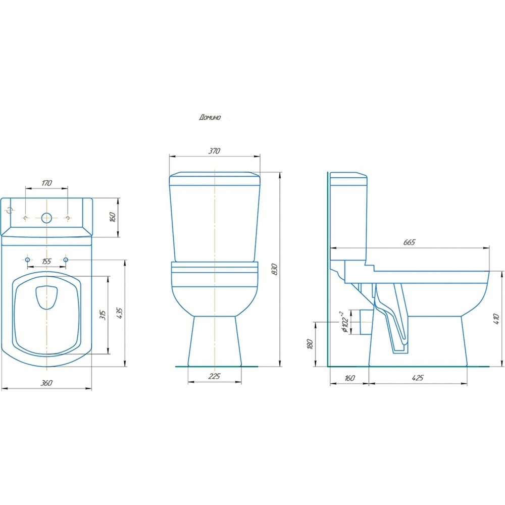 Унитаз-компакт "Домино Black" белый (гор, нижн, дюро м/лифт , 2-кн.арм Уклад) (Kirovit)