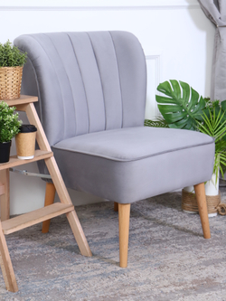 Кресло "Donatello" антивандальный велюр серый/натурал