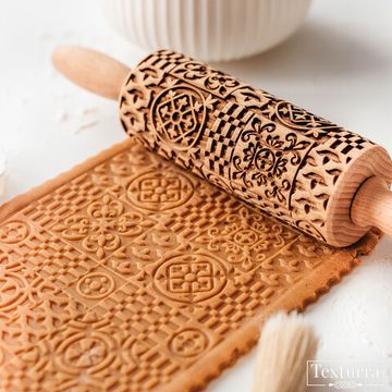 Малая скалка с узором Пэчворк