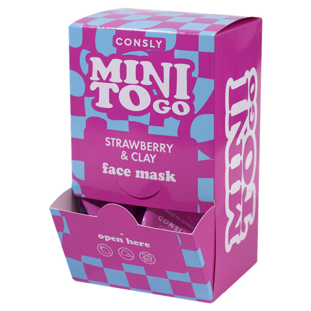 Consly To Go Strawberry & Clay Face Mask Mini маска глиняная с цинком и экстрактом клубники
