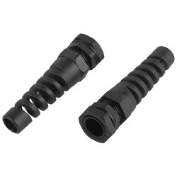 Кабельный ввод сальник ЭРА NO-224-251 с гибким отводом PGR 11 (d отв.18.6 мм / d провод.5-10 мм) IP54 (упаковка 10 штук) | Кабельные вводы (сальники)