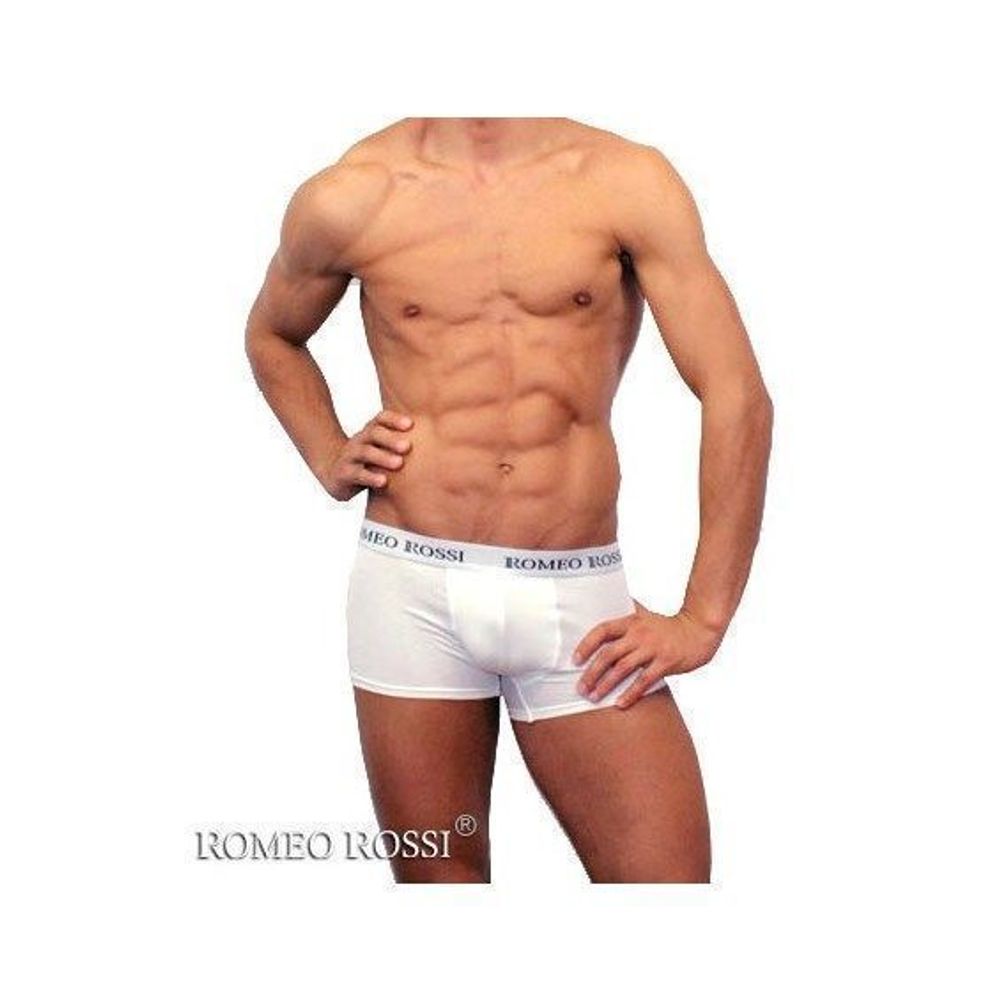 Мужские трусы боксеры c резинкой Romeo Rossi белые RR6005-01
