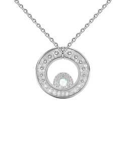 Подвес малый из серебра со вставками из топаза и бесцветных фианитов