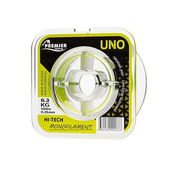 Леска UNO 0,25mm/100m F.Yellow Nylon PREMIER fishing (PR-U-Y-025-100)