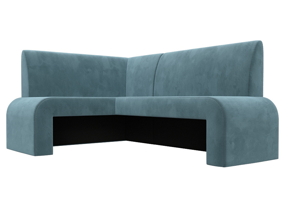 Диван кухонный угловой Кармен левый угол, Бирюзовый, Велюр, 126129L