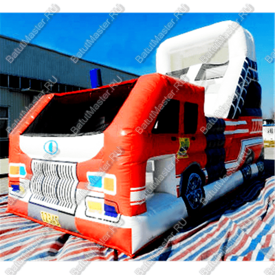 Детская надувная горка "Пожарная машина"