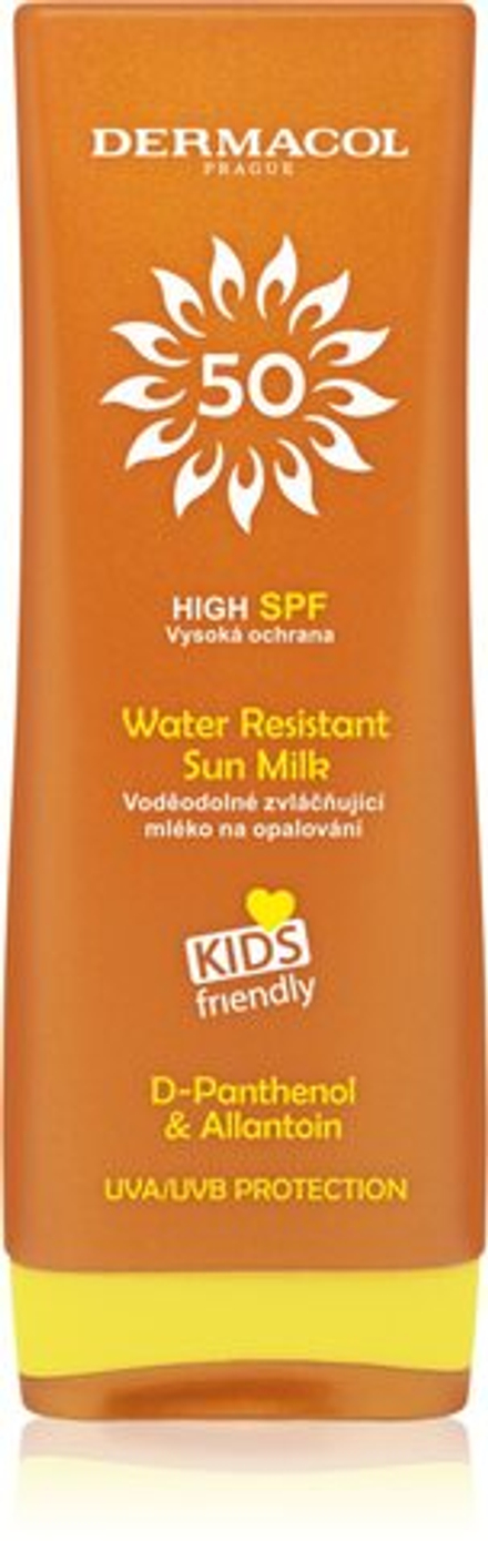 Dermacol Sun Water Resistant - защитное солнцезащитное молочко для всей семьи SPF 50 водостойкое /   200  ml  / GTIN 8595003117678