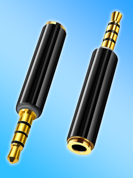 Адаптер переходник для микрофона с разъёма mini jack 3,5 мм TRS на TRRS (c 3 pin на 4 pin) Черный