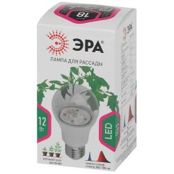 Фитолампа для растений светодиодная ЭРА FITO-12W-RB-E27-K красно-синего спектра 12 Вт Е27