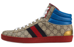 GUCCI Gucci Ace double G Supreme Canvas high-top lace-up fashion sneakers men's Ebony