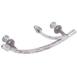 Ручка мебельная скоба Орхидея левая Античное серебро