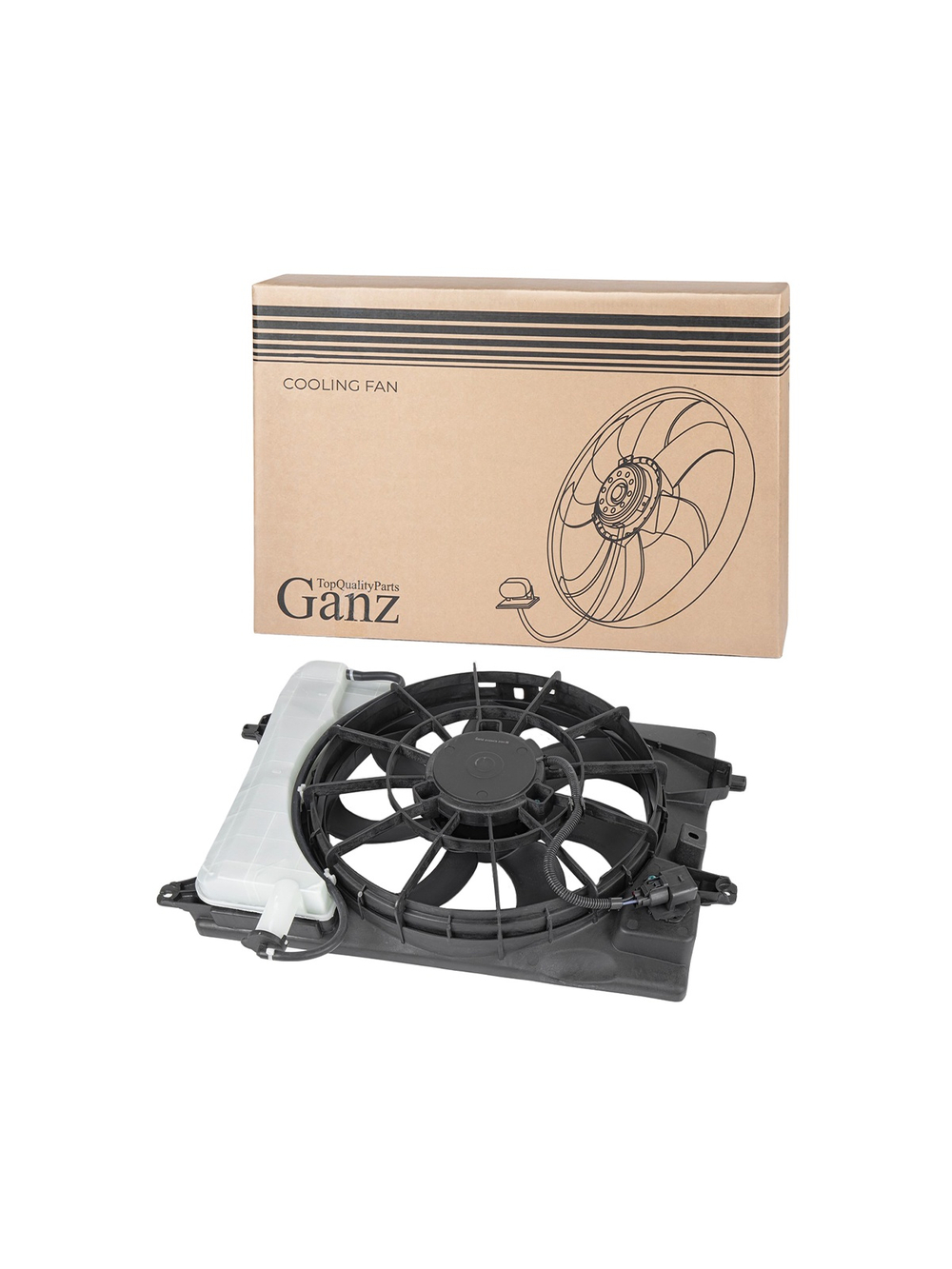 Вентилятор радиатора в сборе HYUNDAI Creta 1.6i /2.0i 16- GANZ GIC06478