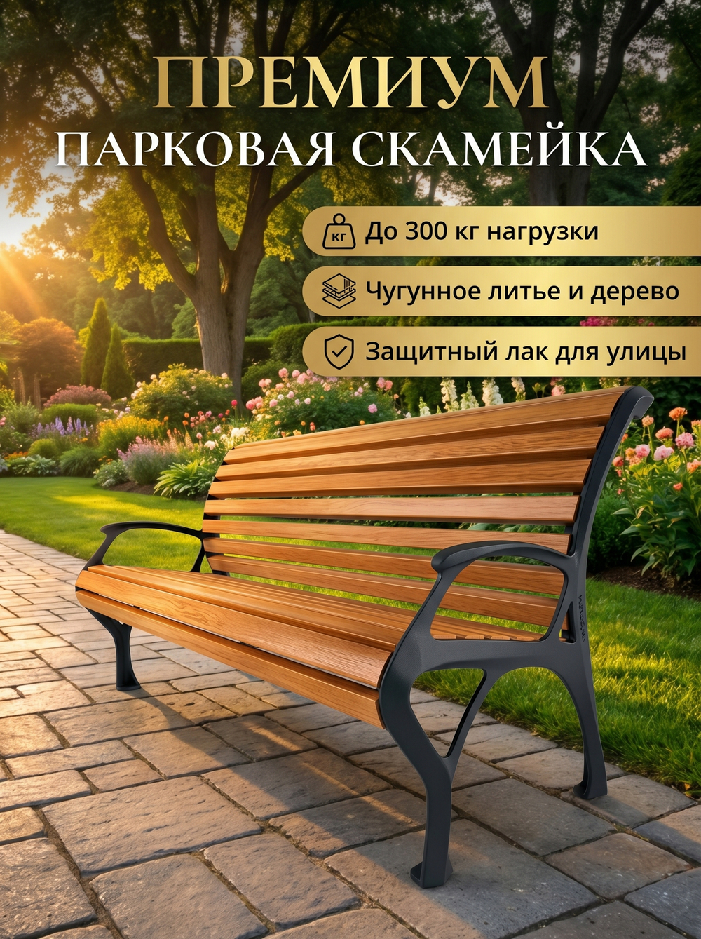 Скамья чугунная парковая
